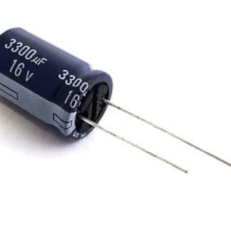 3300 µF 16 V elektrolitik kondansatör – yüksek kapasiteli elektronik devre bileşeni