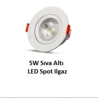 Ilgaz YL28-2511 / YL28-2512 5W Sıva Altı LED Spot – 450 lümen, 6500K ve 3200K renk seçenekleriyle yüksek verimli LED tavan spotu
