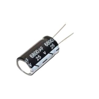 6800 µF 25 V elektrolitik kondansatör – yüksek kapasiteli enerji depolama ve filtreleme bileşeni