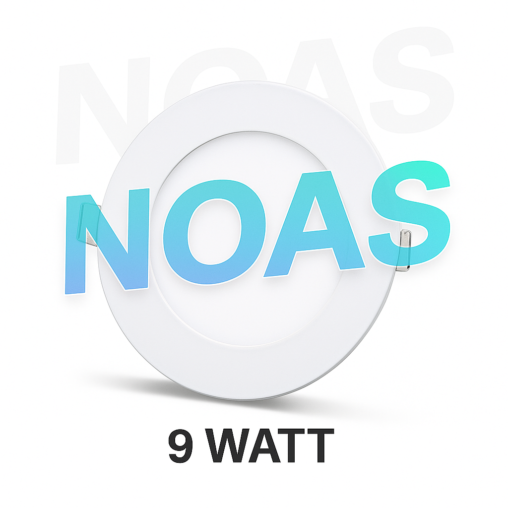 noas 9 watt sıva altı slim panel led yuvarlak beyaz çerçeve opal difüzörlü