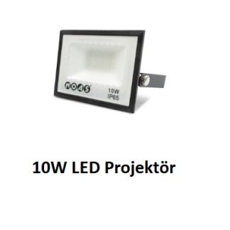 NOAS 10W LED Projektör YL70 Serisi – Beyaz, Gün Işığı, Mavi, Yeşil, Amber Renk Seçenekleri, Suya Dayanıklı LED Aydınlatma