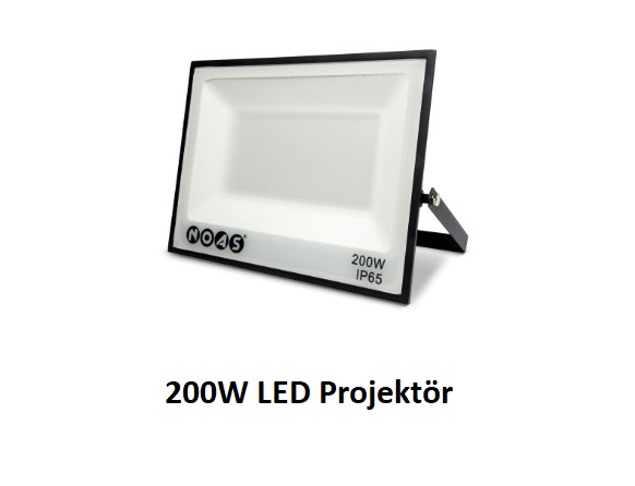 NOAS 200W LED Projektör YL70-0200 6500K gün ışığı ve YL70-0201 3200K sıcak beyaz dış mekân LED aydınlatma
