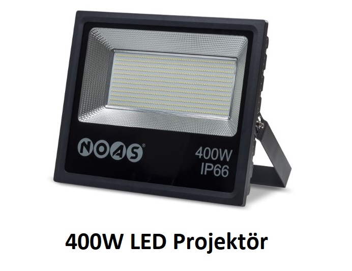 NOAS 400W LED Projektör YL70-0400 – 6500K soğuk beyaz ışıklı, yüksek güçlü dış mekan LED projektör