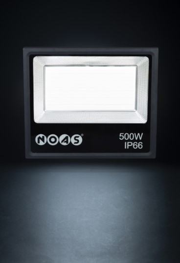NOAS 500W LED Projektör YL70-0500 – 6500K soğuk beyaz, IP65 korumalı dış mekan LED aydınlatma armatürü