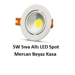 NOAS Mercan LED spot, YL28-0500, YL28-0501, NOAS 5W LED spot, beyaz kasa LED spot, 5W sıva altı spot, 450 lümen LED, gün ışığı spot, sıcak beyaz spot, enerji tasarruflu spot, modern tavan armatürü, iç mekân LED spot