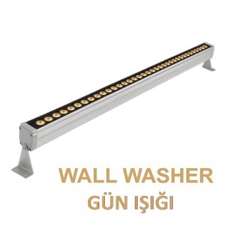 **Fotoğraf İçin Alternatif Metin (Alt Text):** 1 metre gün ışığı wallwasher – 36 Samsung LED’li dış mekan duvar aydınlatma armatürü, IP65 suya dayanıklı alüminyum gövde, 220V direkt çalışma, sıcak gün ışığı rengiyle güçlü homojen aydınlatma.