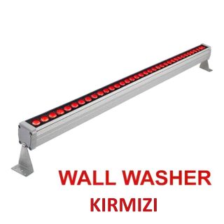 **Fotoğraf İçin Alternatif Metin (Alt Text):** 1 metre kırmızı wallwasher – 36 Samsung LED’li dış mekan duvar aydınlatma armatürü, IP65 su geçirmez alüminyum gövde, 220V direkt çalışma, güçlü kırmızı ışık efekti.
