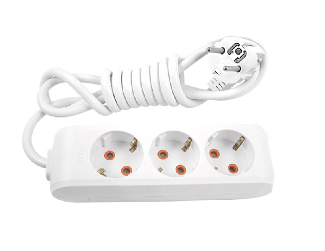 Elektronik Enerji EE-GP15-200 2 metre 3x1.5 mm² kablolu üçlü grup priz