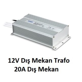 NOAS 20A Dış Mekan YL31-0250 250W 12V IP67 su geçirmez LED trafosu
