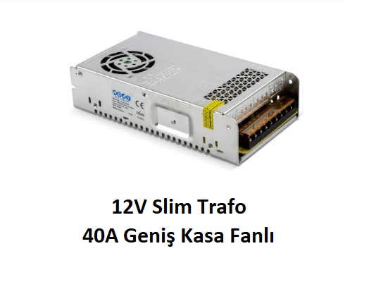 NOAS 40A Geniş Kasa Fanlı YL20-0500 500W 12V LED güç kaynağı