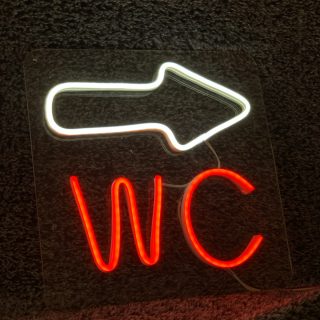 WC neon led tabela 25x25 cm değişken renkli animasyonlu led tabela
