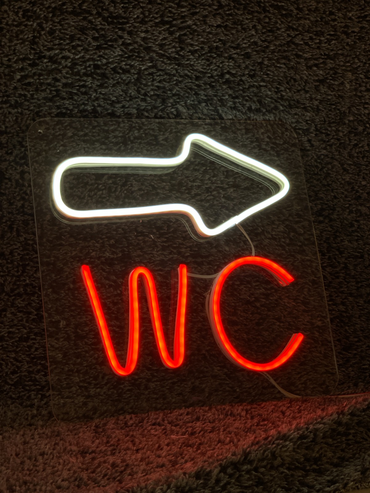 WC neon led tabela 25x25 cm değişken renkli animasyonlu led tabela