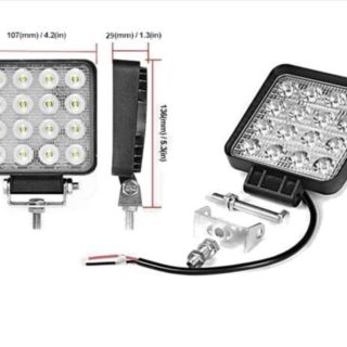12-72V DC uyumlu 16 LED’li araç ve solar sistem çalışma projektörü