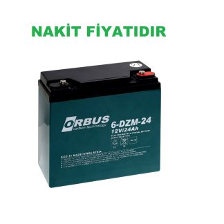 ORBUS 6-DZM-24 12V 24Ah elektrikli bisiklet jel akü deep cycle VRLA akü