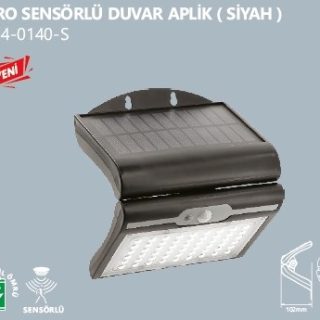 YL84-0140-S YL84-0140-S NOAS LED NERO SENSORLU SOLAR DUVAR APLIK SIYAH KASA ana urun gorseli