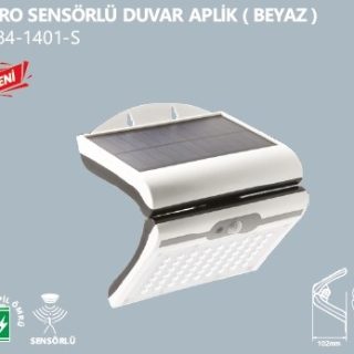 YL84-1401-S YL84-1401-S NOAS LED NERO SENSORLU SOLAR DUVAR APLIK BEYAZ KASA ana urun gorseli
