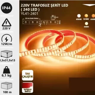 YL41-2402 YL41-2402 NOAS LED 220V 240 LEDLI TRAFOSUZ SERIT LED 3200K ana urun gorseli