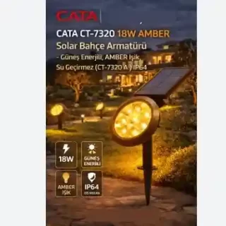 CT-7320A 18W SOLAR BAHCE ARMATURU AMBER DEKORATIF PEYZAJ ana urun gorseli
